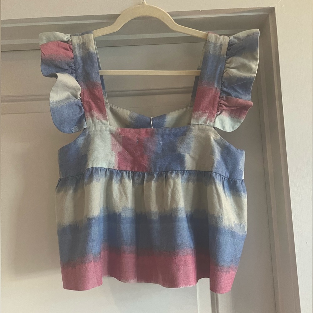Outerknown Multicolor Ruffle Sleeve Top - Picture 4 of 6